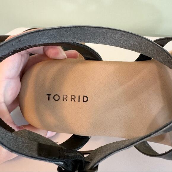 Torrid Women's Black Cork Round Toe Ankle Strap Platform Gladiator Sandal 11.5W - Picture 6 of 12